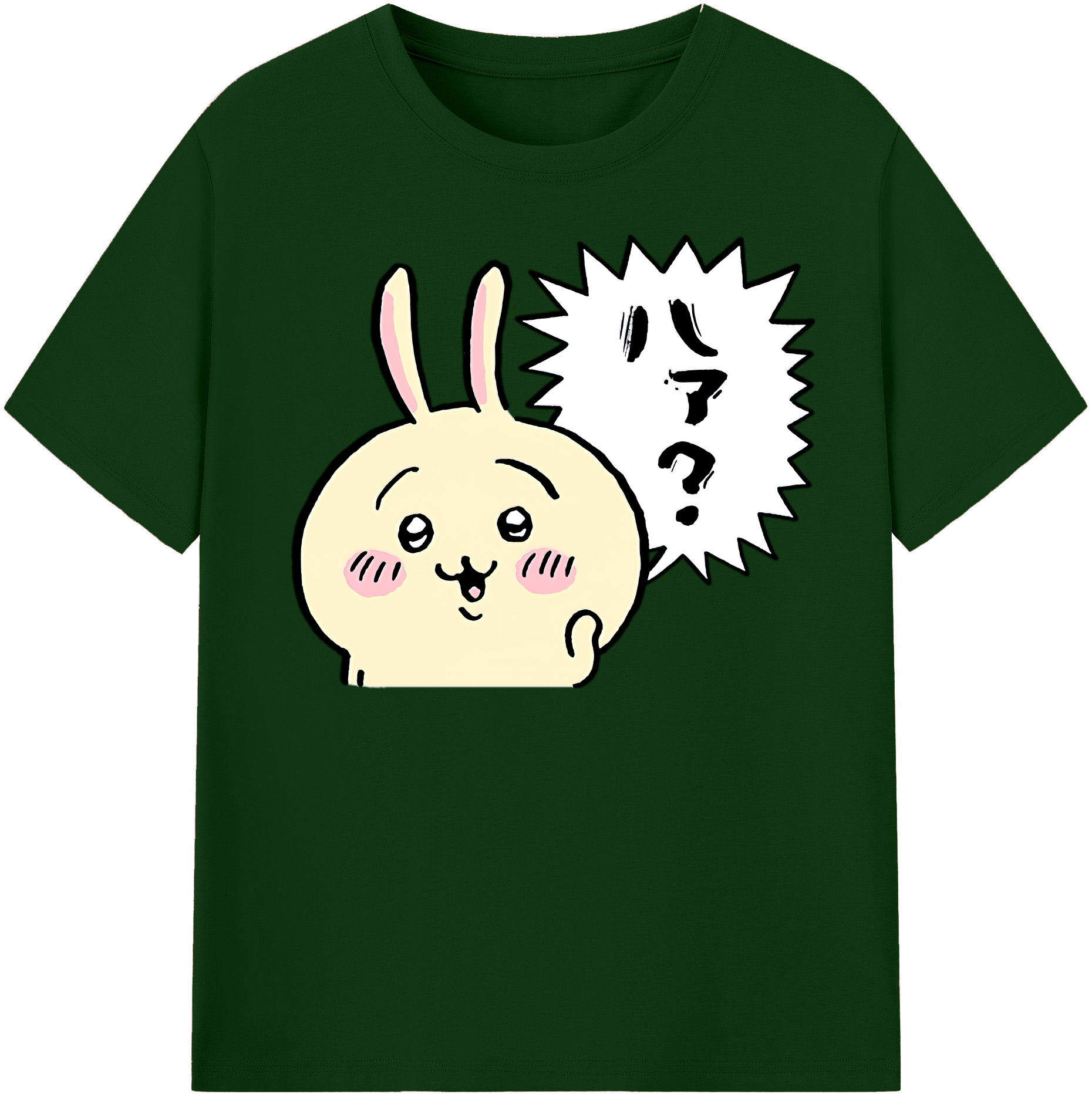 （画像用） ちいかわ うさぎ Chii-kawa usagi 綿100％半袖Tシャツ（フロントプリント）